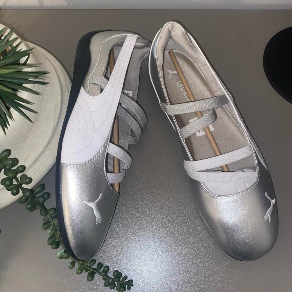 [SOLD] Puma Speedcat Ballet Flats Metallic Silver